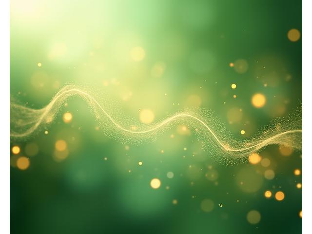 Abstract representation of data flow and scientific research in a biophilic setting